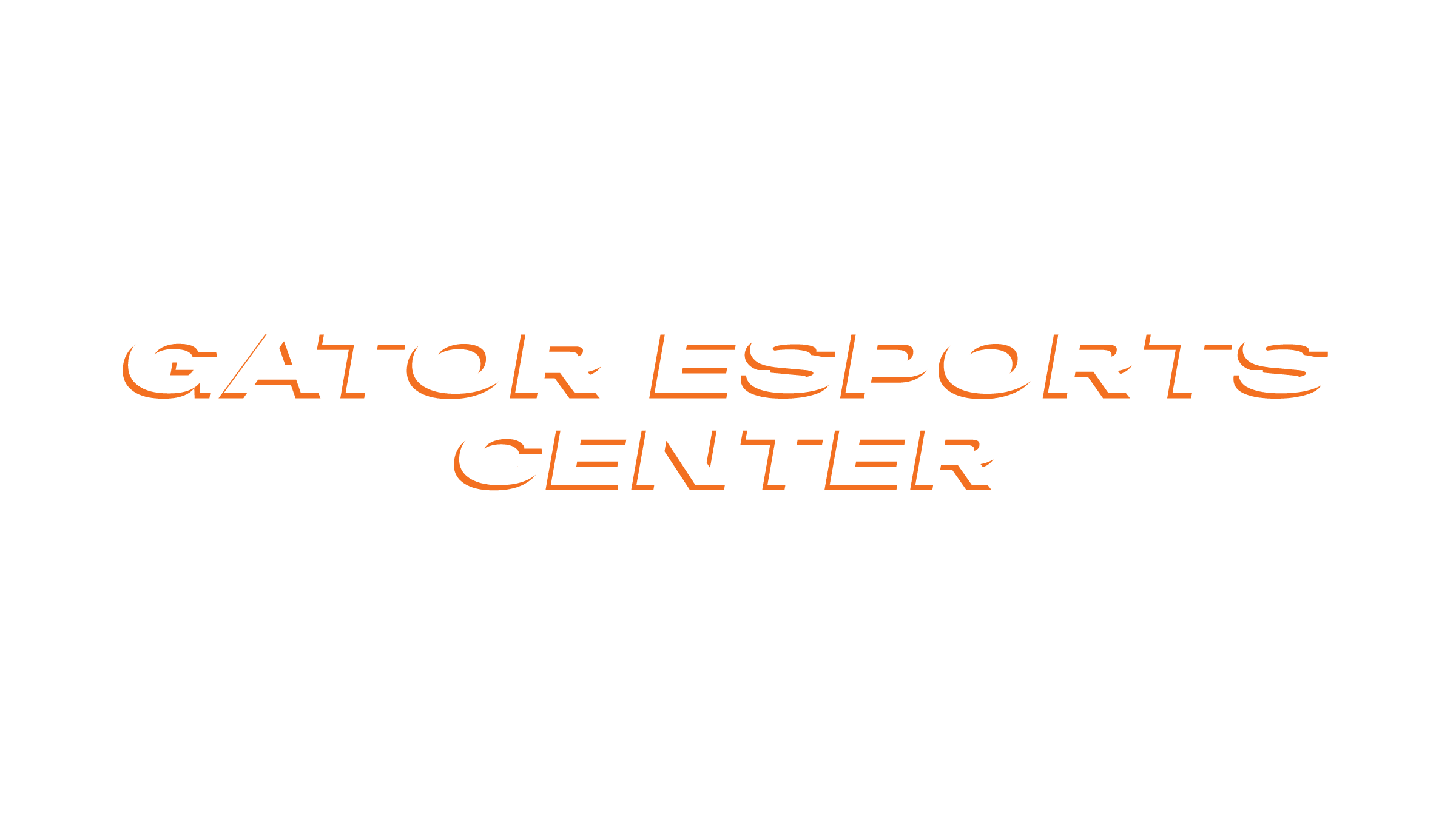 A white text logo that reads Gator Esports Center